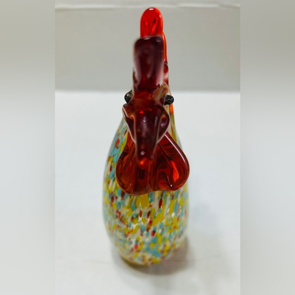 Rooster, murano glass style, bright vibrant colors. NO blemishes. Approx 6” tall - Picture 4 of 6